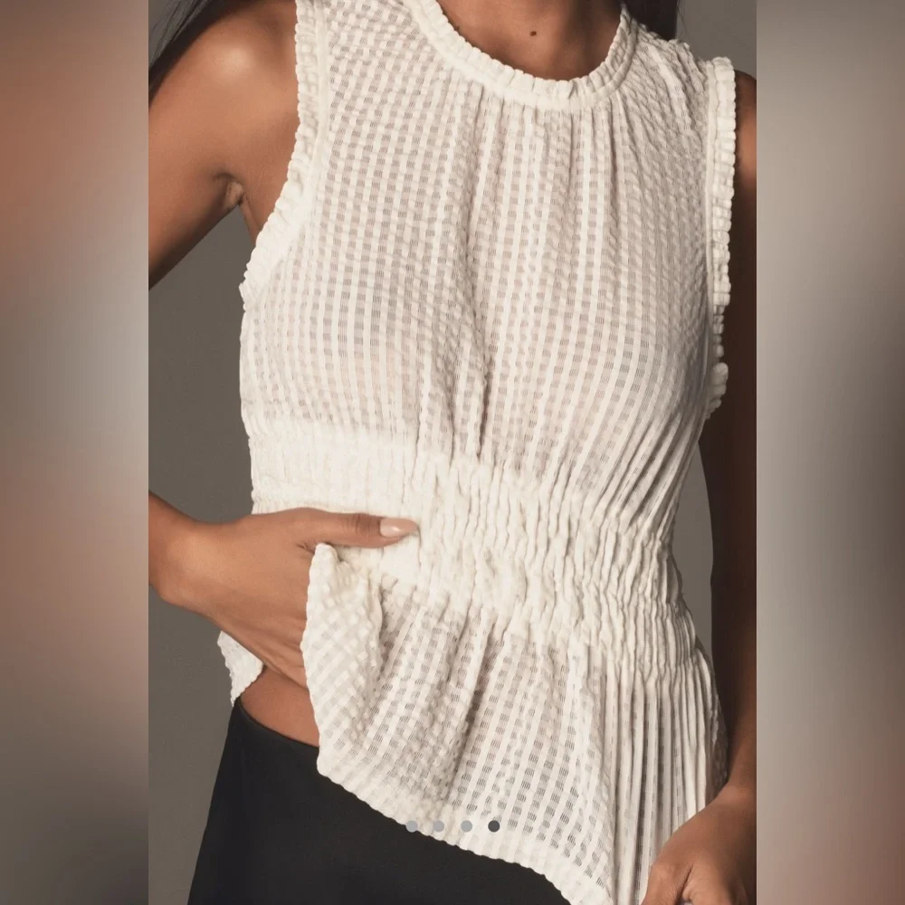 NWT Anthropologie x Maeve Smocked Halter Top - Picture 4 of 6